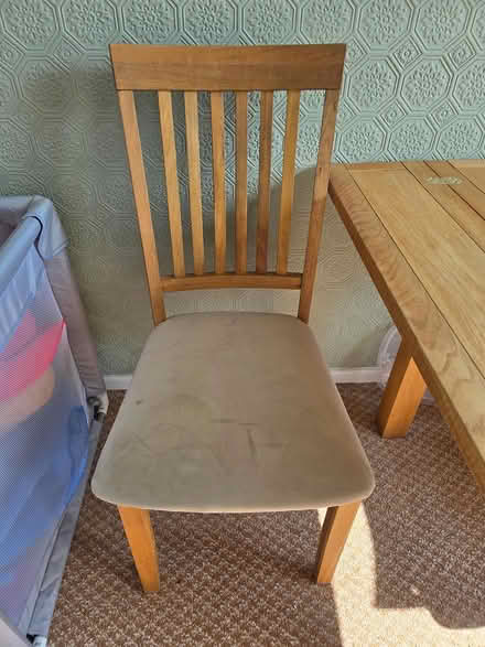 Photo of free Solid Oak Dining table & 2 chairs (Sutton Farm) #2
