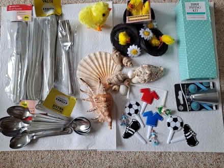 Photo of free Piping set, cutlery, chick and football decorations, etc (Molesey KT8) #1