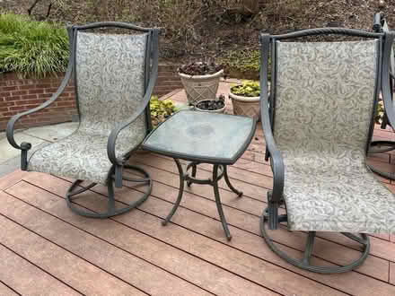 Photo of free Dining table, umbrella and chairs (McLean near Spring Hill Road) #2