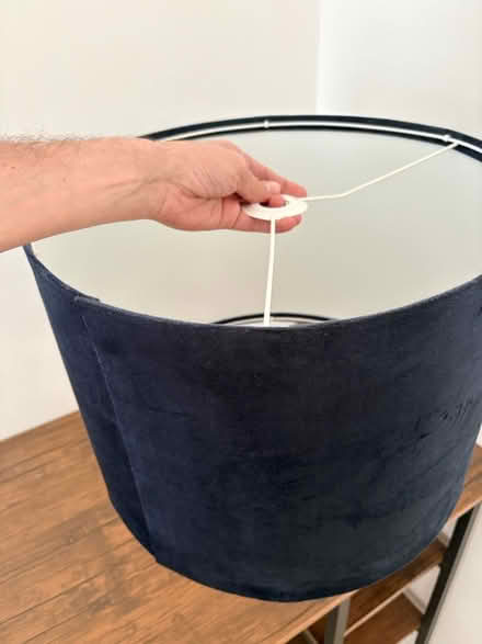 Photo of free Large navy velvet lamp shade (BN1) #1