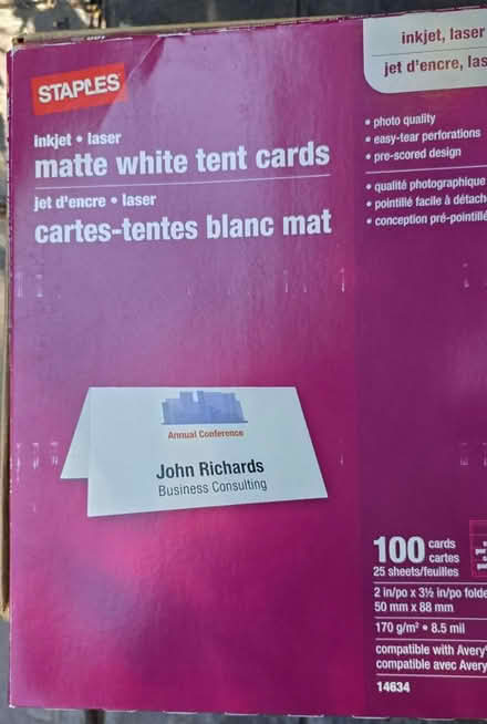 Photo of free Small tent cards (Maywood Park Santa Clara) #1