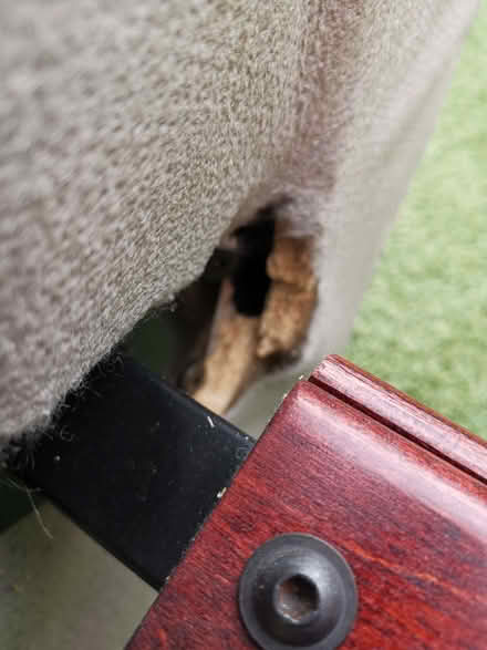 Photo of free Real Leather Footstool (broken base) (Gorse Hill M16) #3