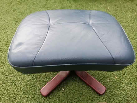 Photo of free Real Leather Footstool (broken base) (Gorse Hill M16) #1
