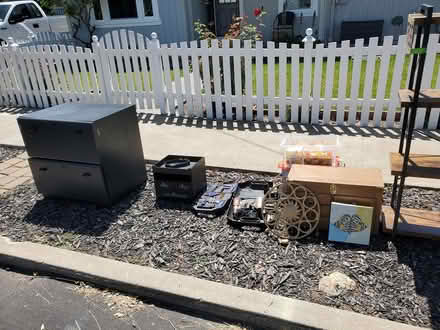 Photo of free Wood shelf, cabinet, and more (5th and N.) #2