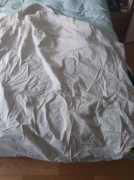 Photo of free 100% greyish cotton double sheet (Upper Wolvercote OX2) #1