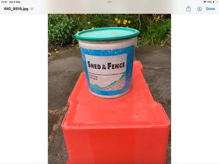 Photo of free B&Q Shed and Fence Preservative Golden Oak. (Boswall EH5) #1
