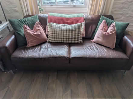 Photo of free Chocolate brown John Lewis sofa (Endmoor LA8) #1