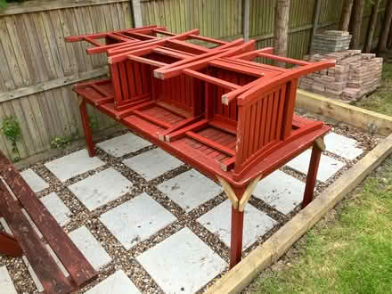 Photo of free Outdoor table + 6 chairs (TN26) #1