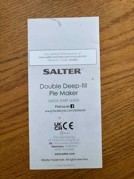 Photo of free Salter double pie maker (GU16) #3