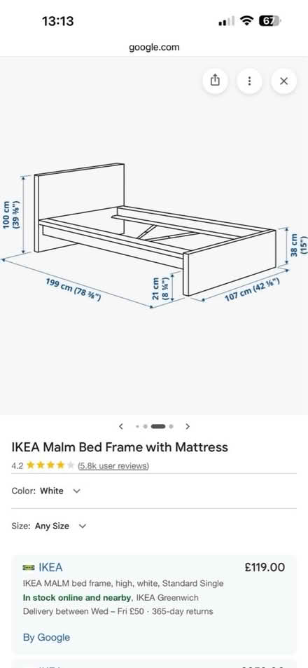 Photo of free Single malm bed Ikea (SE17) #2
