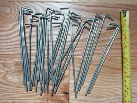 Photo of free 28 x aluminium tent pegs 15-18cm (Central Lancaster LA1) #1