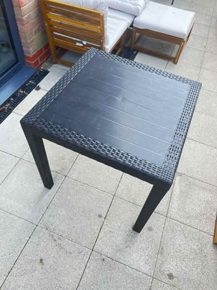 Photo of free Collapsible Rattan Table, 75cm sq (HA8 / Edgware) #1