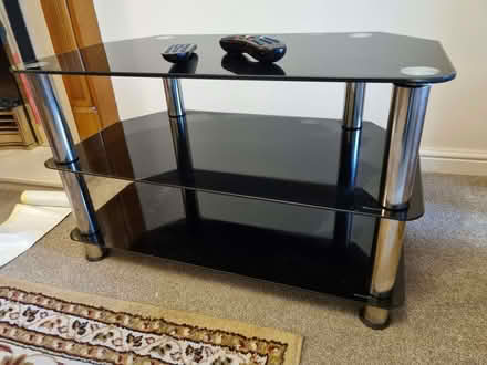 Photo of free argos matrix black glass corner tv stand (Sunniside NE16) #3