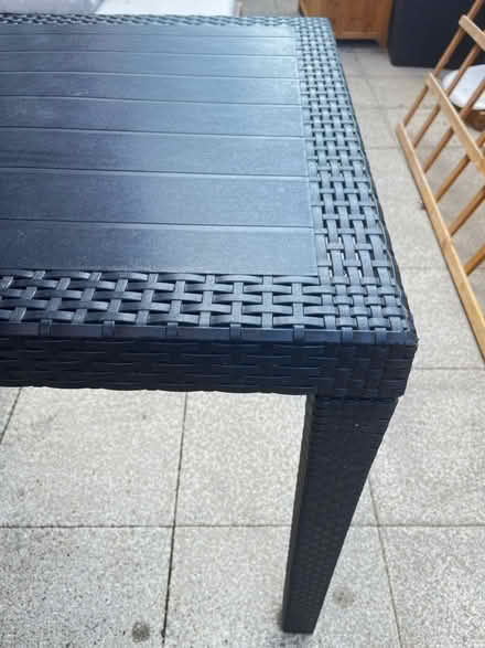 Photo of free Collapsible Rattan Table, 75cm sq (HA8 / Edgware) #2