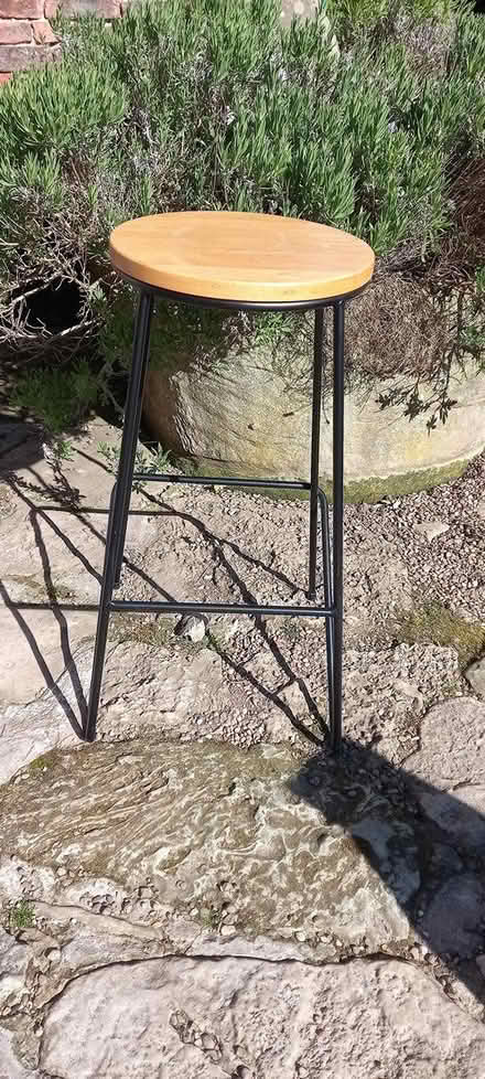 Photo of free Tall wood topped metal legged stool (North Leverton) #1