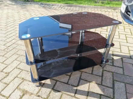 Photo of free argos matrix black glass corner tv stand (Sunniside NE16) #2
