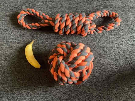 Photo of free XL rope dog toys - heavy tug & ball (Raynes park SW20) #1