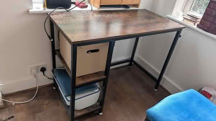 Photo of free Dark wood desk with storage (TW10) #1
