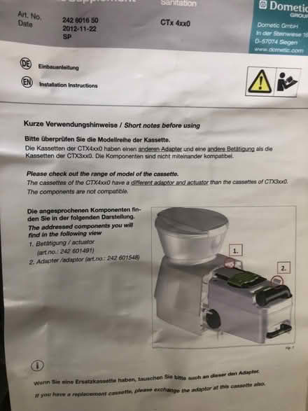 Photo of free CTx 4xx0 toilet cassette (Latchford WA4) #2