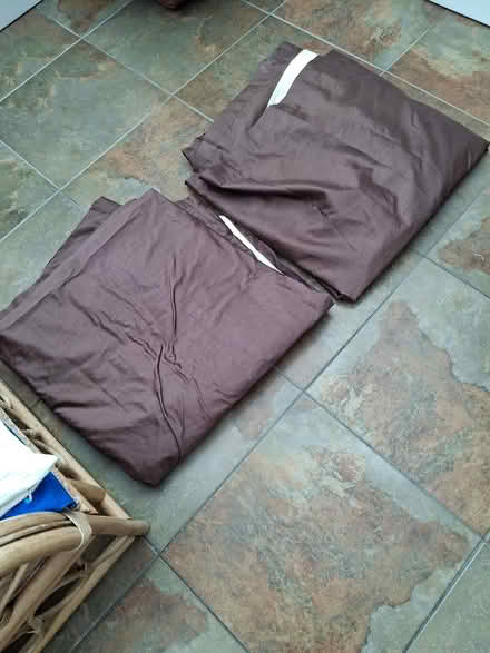Photo of free 1 Large Pair Brown Curtains (Lowestoft north side) #1