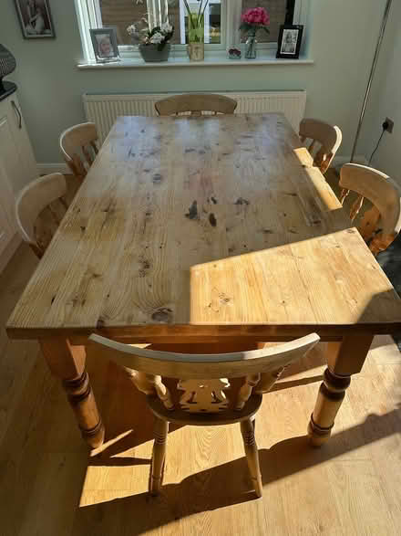 Photo of free Solid Pine Table and 6 Chairs (SG4) #3