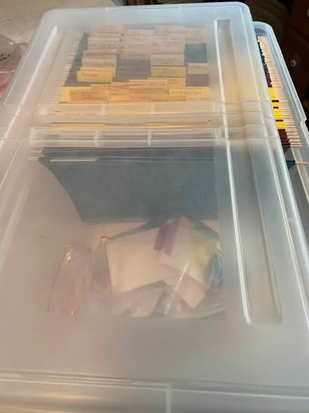 Photo of free plastic hanging file box with lid (West Townsend) #2