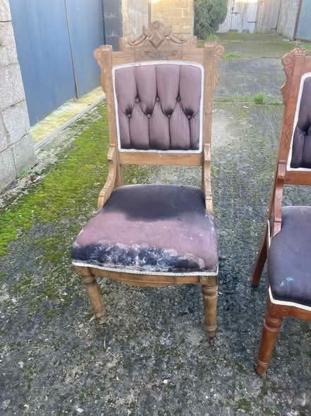 Photo of free Antique Chairs x 4 - 1 damaged (Perrystown Dublin 12) #4