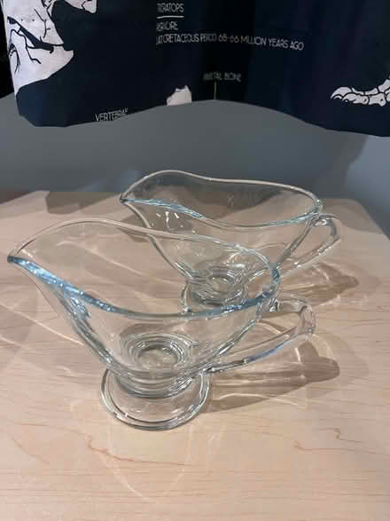Photo of free 2x small glass sauce and gravy boats (Hale End IG8) #1