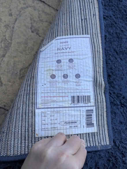 Photo of free Large navy shag pile rug (BN21) #2
