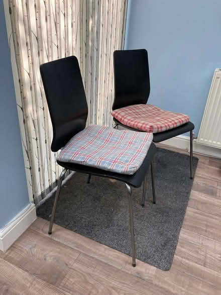 Photo of free Black wood/metal chairs (Wanstead IG4) #2