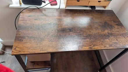 Photo of free Dark wood desk with storage (TW10) #2