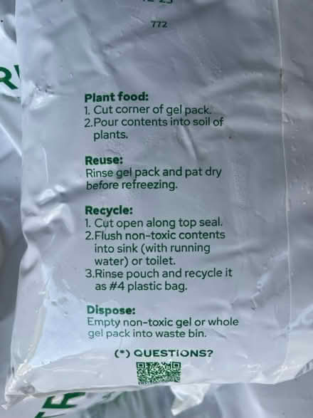 Photo of free Reusable ice packs or plant food (West San Jose, 95117) #3