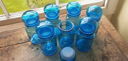 Photo of free Blue glass jars (GL6 (Chalford)) #2