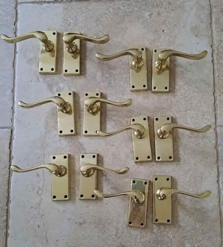 Photo of free 6 pairs brass effect door handles (Wokingham RG40) #1