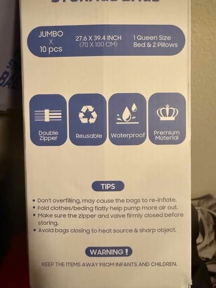 Photo of free One jumbo vacuum storage bag (Eastlake) #1