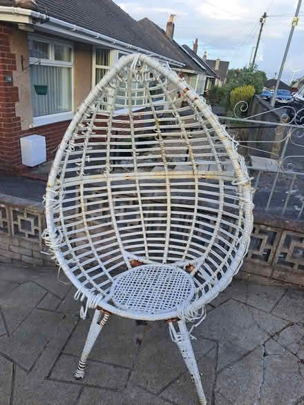 Photo of free White garden egg chair (Bolton le Sands LA5) #1