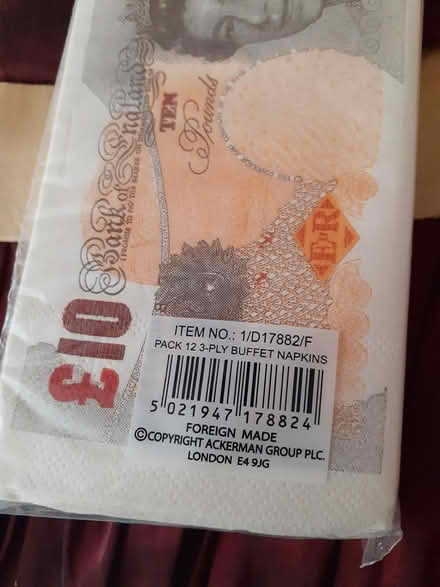 Photo of free 3ply napkins with money image (Tonbridge TN9) #1
