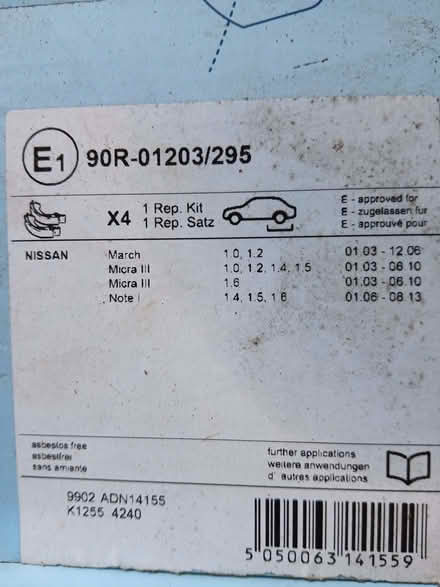Photo of free Nissan Micra K12 brake shoes (Hucclecote GL4) #2