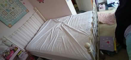 Photo of free White metal double bed frame (CT11) #1