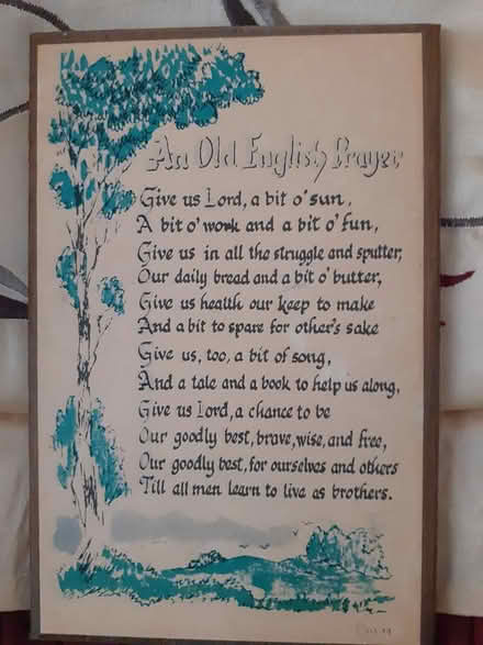 Photo of free Old English prayer on wood backing (Tonbridge TN9) #1