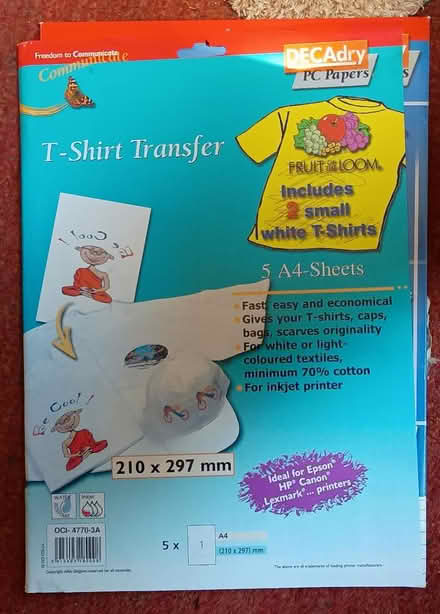 Photo of free Sheets for printing on fabric (Kidderminster DY11) #1
