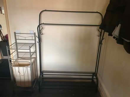 Photo of free Black clothes Rail and bathroom stand with laundry bin (Astley Bridge BL1) #1
