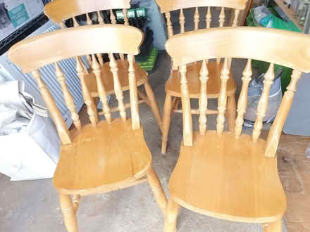 Photo of free 4 sturdy kitchen chairs (Hungerford RG17) #1