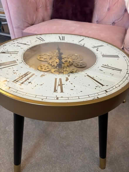 Photo of free Side table with clock (Hyde, SK14) #2