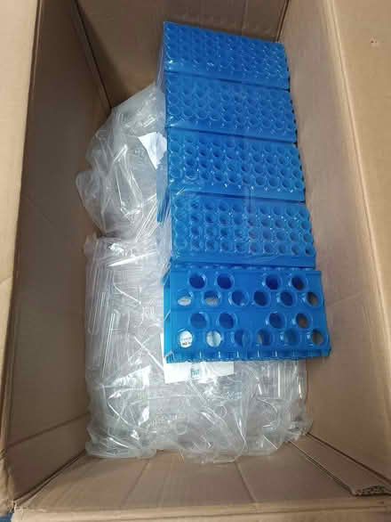 Photo of free 1000 Plastic Test Tubes and Stands (Totley S17) #1
