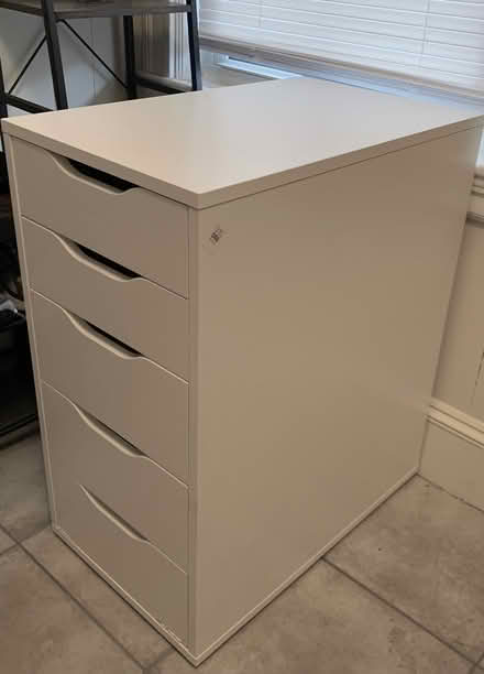 Photo of free White IKEA ALEX 5-drawer unit (Union Square/Prospect Hill) #2