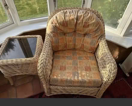 Photo of free Cane conservatory chair & table (CB4 3RS) #1