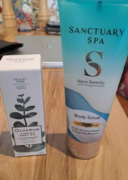 Photo of free Olverum oil + body scrub Sanc'ry (Bramley, Hants RG26) #1