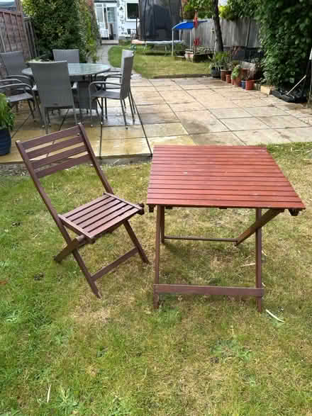 Photo of free 2 x Garden tables and 1 chair (Chessington KT9) #3