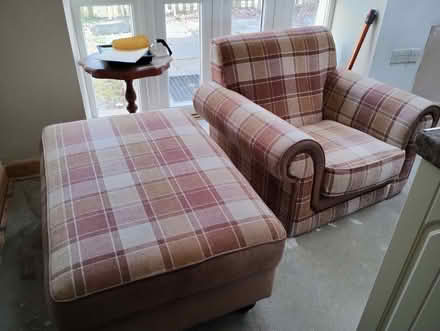 Photo of free 3 seater sofa, chair, and footstool (Tremain SA43) #4